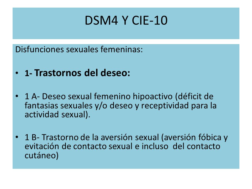 ICD 10 disfunción sexual relacionada con las drogas